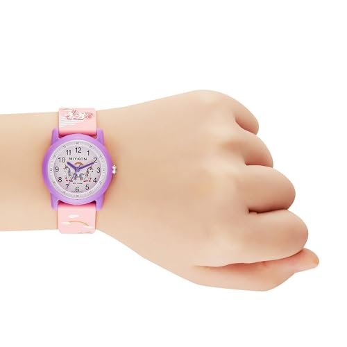 Image of Miykon Kids Watches for Boys and Girls - Educational Time-Telling Gift for Kids Aged 3-15, Toddlers, Preschoolers, and School-Aged Children - Easy to Read Analog Watch, Soft Resin Band, Japanese Quartz, 100M Water Resistant