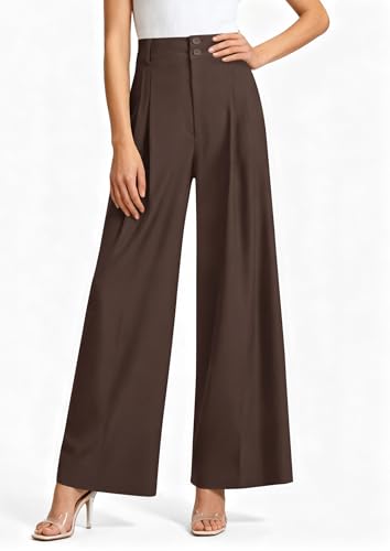 Image of PRETTYGARDEN Women's High Waisted Wide Leg Dress Pants