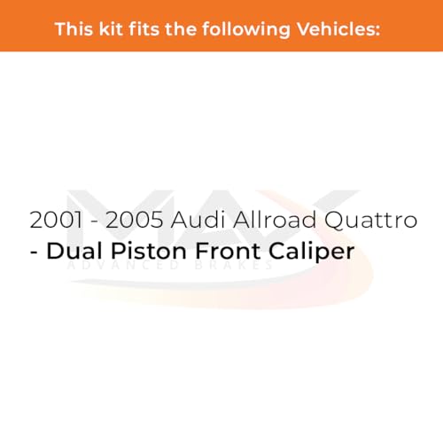 Image of Max Advanced Brakes Front & Rear Brake Kit Compatible With 2001-2004 2005 Allroad Quattro w /2 Piston Fr Caliper Replacement Premium OE Disc Brake Rotors and Ceramic Brake Pads