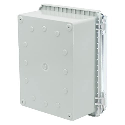 Zulkit Junction Box Abs Plastic Dustproof Waterproof Ip67 Electrical Boxes Hinged Shell Outdoor Universal Project Enclosure Grey Clear Cover, Stainless Steel Buckles 8.7 X 6.7 X 4.3 Inch #TOP4