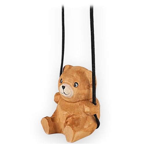 VIPbuy 100 {07855e8f42eb333956fea9da219144fedc177dd3453f10f56794b4e105a88f56} handgefertigtes Holz-Schaukel-Teddybär-Autoanhänger – niedliche handgeschnitzte und bemalte Holzfigur fürs Rückspiegel-Dekor und Geschenk VIPbuy 100 {07855e8f42eb333956fea9da219144fedc177dd3453f10f56794b4e105a88f56} handgefertigtes Holz-Schaukel-Teddybär-Autoanhänger – niedliche handgeschnitzte und bemalte Holzfigur fürs Rückspiegel-Dekor und Geschenk