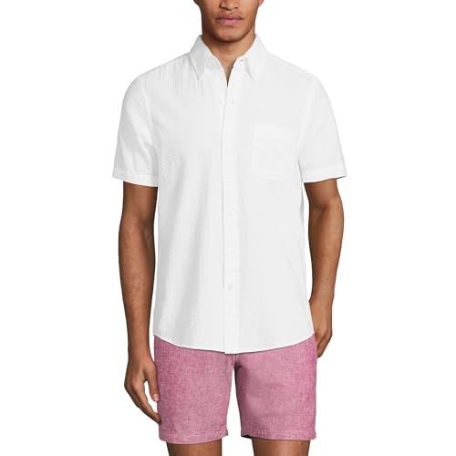 Lands' End Men's Short Sleeve Seersucker Shirt