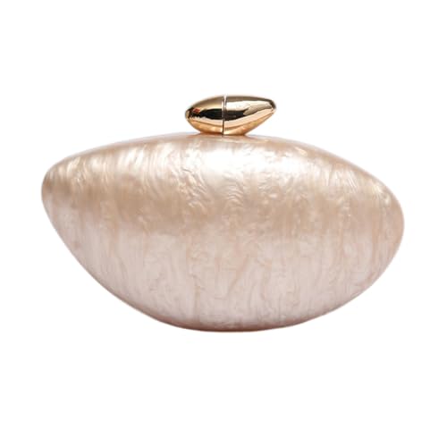 Acrylic Clutch Purse for Women Marble Evening Bag Unique Shell Shaped Handbag for Wedding Party Prom