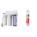 iSpring 3-Stage Classic Under Sink Filtration System with Alkaline Water Filter Cartridge for Reverse Osmosis Systems