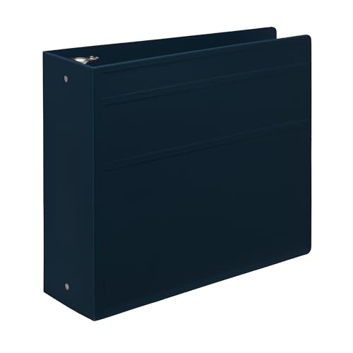 Classeur à 3 anneaux haute résistance 10,2 cm, finition bleu marine élégante