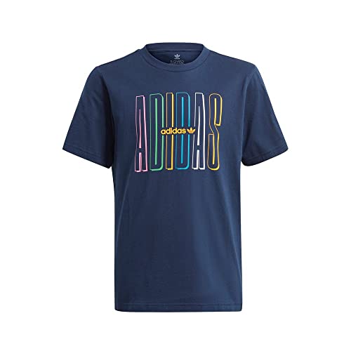 T-shirt adidas GN7406 bleu marine en coton doux junior 910Y