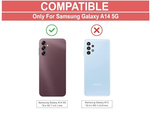 Image of Back Cover Case Compatible for Samsung Galaxy A14 5G with Slide Camera Cover & Rotated Ring Stand | Military Grade Mobile Phone Cover Case for Samsung Galaxy A14 5G (Blue)