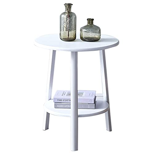 Table en bois massif double couche blanc au design épuré