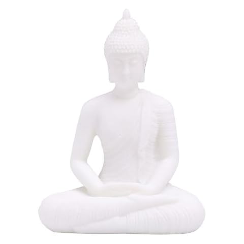 Sdeetesamjun White Buddha Statue for Home Decor Small Meditation Indoor and Outdoor Decoration Garden, Yoga, Alter, Prayer Spiritual Living Figurine Cover