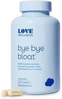 Love Wellness Bye Bye Bloat, Digestive Enzymes Supplement - 180 Capsules - Bloating & Gas Relief - Helps Reduce Water Retention & Overall Digestive Health - Safe & Effective With Fenugreek & Dandelion