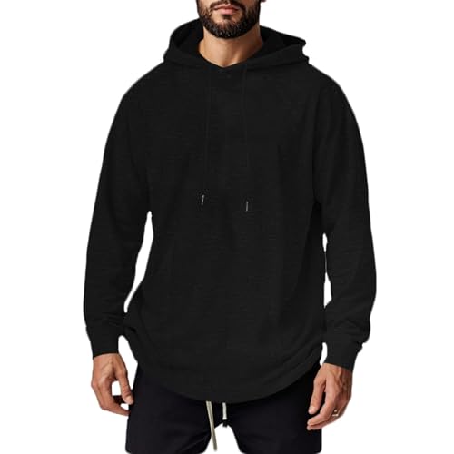 Men's Long Sleeve Drawstring Hoodies Athletic Running Workout