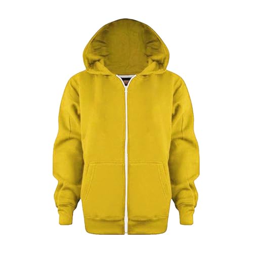 Kids Zip Up Hoodies for Boys Girls Solid School Uniform Fall Oversized Pullover Long Sleeve Sweatshirt Sports Coats