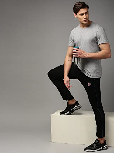 Image of ONN UK Classic Men's Premium Combed Cotton Track Pant | Smooth Feel, Extra Sweat Absorbent Loungewear | Regular Fit Solid Track Pant with Dual Side Pockets with one Side Zipper