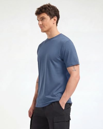 Image of Wellbi Bamboo Men's Tshirt - Ultra-Soft, Breathable & Sustainable | Premium Cotton Blend for Supreme Comfort | Stylish & Eco-Friendly T-Shirt for Men | Tshirt Men Cotton