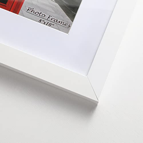 Pealsn 8X10 Picture Frame Set Of 6, Display Pictures 5X7 With Mat Or 8X10 Without Mat For Wall Mounting Or Table Top , Photo Frames Collage For Wall Decor, White Woodgrain. #TOP2