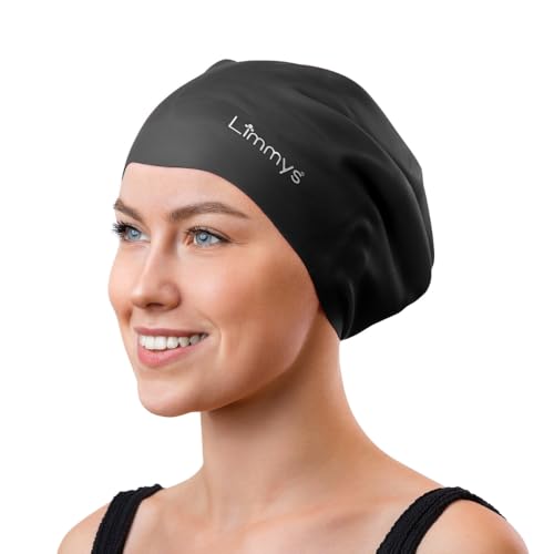 Cuffia da Nuoto Premium Limmys per Capelli Lunghi – Cuffia in Silicone Morbido – Vestibilità Confortevole, Extra Spazio, Resistente al Cloro, Ipoallergenica – Approvata da Nuotatrici di Tutto il Mondo
