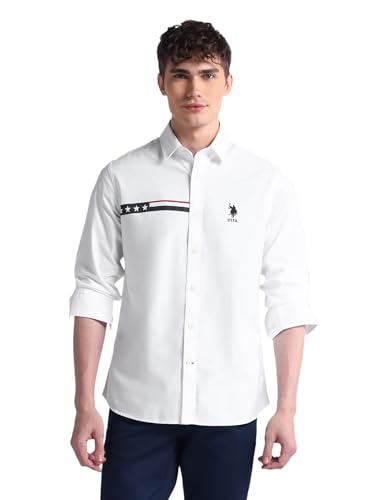 Image of U.S. Polo ASSN. Striped Regular Fit Cotton Shirts for Men - Full Sleeve Mens Casual Shirts