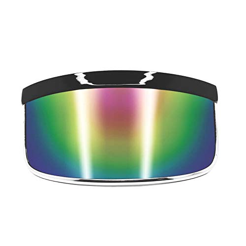 GloFX Mirror Futuristic Visor Sunglasses - Cyberpunk Full Face Shades, Perfect Rave Accessories for Festival Outfits