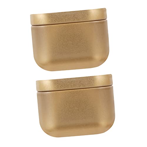 Operitacx Latas De Velas Pequeñas De Hojalata Dorada, Set De 2 Unidades, Contenedores Resistentes Para Diy, Almacenamiento Portátil Para Velas y Manualidades, Uso Para Hogar y Regalos