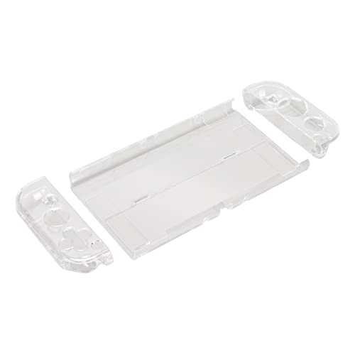 Oytrui Étui Transparent pour Console de Jeu, Conception Divisée Amovible et Amovible avec Découpes Précises pour OLED 2021, Coque de Protection Complète Antichoc pour Con