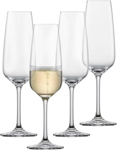 SCHOTT ZWIESEL Copa de champán Tulip (set de 4), copas de champán intemporales con punta para espuma, copas de cristal Tritan aptas para lavavajillas, fabricadas en Alemania (art. nº 123610)