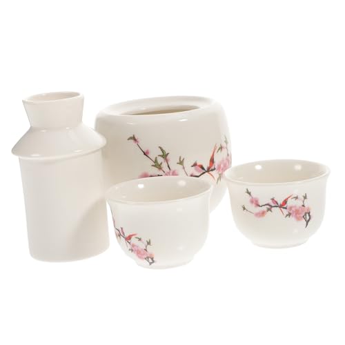 KOCKSHION 景徳鎮陶瓷酒具 風マリストデザイン セラミック酒燗器 飲用カップ 家用滑らか表面 贈答用にも適した温酒器
