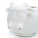 GeLive White Cow Planter, Cute Cartoon Plant Pot, Small Ceramic Succulent Pot, Fun Air Plant Holder, Pencil Holder Brush Organizer Animal Tabletop Decor Indoor Mini Cow Figurines Statue Funny Gift