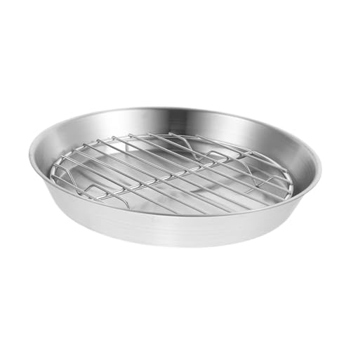 NOLITOY Bandeja Horno Acero Inoxidable con Rejilla Drenaje Multiusos para Asar Carnes Pescados Verduras Snacks y Postres Resistente Alta Temperatura para Cocina Hogar Restaurante