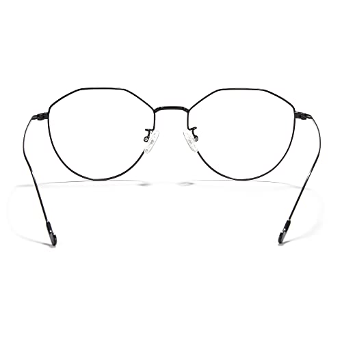 Image of Cyxus Blue Light Blocking Glasses Round Metal Frame Computer Glasses | Blue light blocking glasses featuring round metal frame, comfortable fit and versatile use for work, study and entertainment