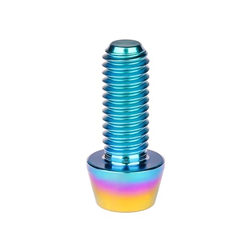Image of Titanium Ti Bolt M5x9 16 18 20 25 30 35 40 45 50 55 60mm Tapered Head Screws Pack of 4 (M5x16mm, Iridescent Blue)