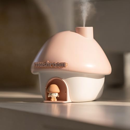 Humidificador casa hongo con luz nocturna colorida miniatura 4