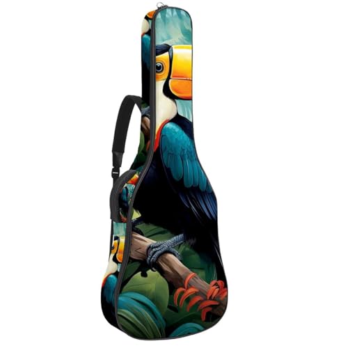Sac de guitare acoustique 40/41/42 pouces étanche à motif toucan multicolore