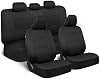 BDK PolyPro Fundas para Asientos de Coche Juego Completo en Negro Sólido, Fundas para Asientos Delanteros y Traseros de Banco Partido para Coches, Fáciles de Instalar, Juego de Fundas y Accesorios para Auto, Camioneta, Furgoneta, SUV - Negro Sólido 2