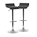 Roundhill Furniture Contemporary Chrome Air Lift Adjustable Swivel Stools with Black Seat, Set of 2