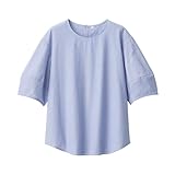 無印良品 婦人 涼感 ブロード 半袖ブラウス レディース BC2JOA4S ブルーストライプ 婦人M