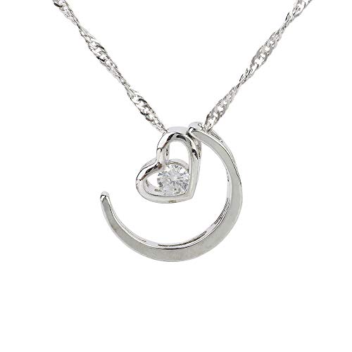 CHOP MALL The Moon Representing My Heart Crystal Pendant Jewelry Chain Necklace for Boy/Men/Father/Girl/Lady/Women/Anniversary Gift