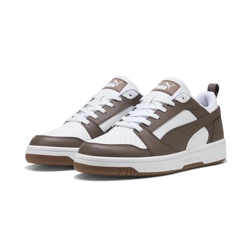 PUMA Rebound V6 Low Unisex Sneaker, Puma Weißer Flacher Bronze Gummi, 41 EU