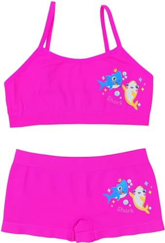 Image of ToBeInStyle Girl Pack of 6 Set Spaghetti Strap Training Bras & Boyshorts Bikinis