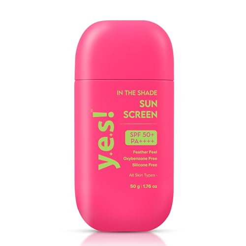 Image of Yes! Skincare In The Shade Sunscreen with Shea Butter, Sunflower Oil, SPF 50 Plus PA++++, Lightweight, Zero White Cast, Non-Sticky | Alcohol & Silicone Free Korean Skincare For All Skin Types, 50g