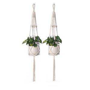 Bloempot Opknoping Netto 2 Stks Muur Opknoping Bloempot Houder Katoen Afbreekbaar Touw Plant Hanger 117 CM Opknoping Plantenbakken Manden voor Bloempot Home Decor