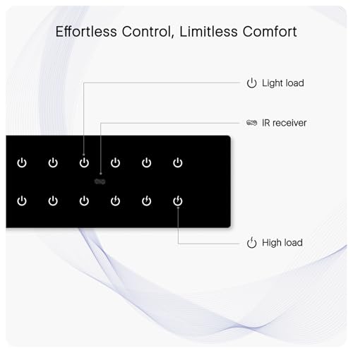 Image of IOTICS Smart Wifi Switch Board: 12 x Switch Module. Touch Control, Remote, App Control. Voice Compatible with Alexa & Assistant. Smart Touch Switch Board For Home Automation (Black)