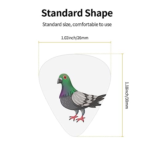 Lot de 12 médiators tendance et durables en forme de pigeon de dessin animé pour guitare électrique et basse - Les Beatles, Paul McCartney, John Lennon, RIngo Starr, George Harrison Lot de 12 médiators tendance et durables en forme de pigeon de dessin animé pour guitare électrique et basse – Image 5