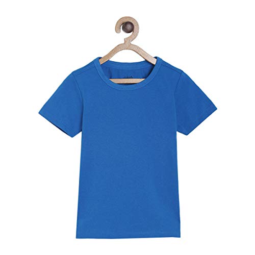 Image of miniklub Baby Round Neck Short Sleeve Knitted Cotton Dungaree Set, Pack of 2 (Navy Color)