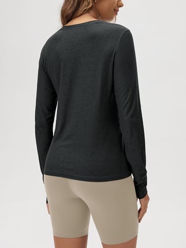 Image of ODODOS Women's Long Sleeve T-Shirt - Ultra Soft odSTRATUM Tech Performance Top UPF 50+ Breathable Crew Neck Pullover