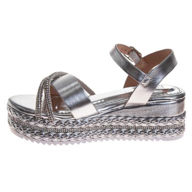 Badgley Mischka Girls' Metallic Wedge Sandals4
