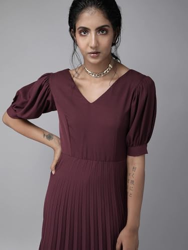Image of Rare Women's Polyester Fit and Flare Midi Dress