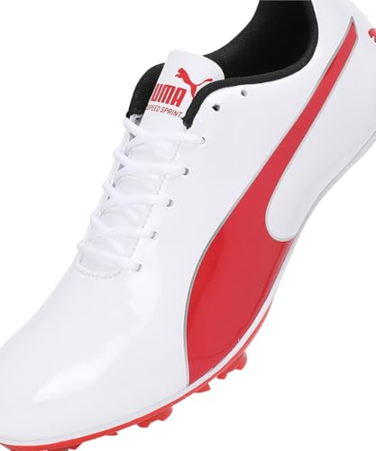 Puma Unisex Adults Evospeed Sprint 14.5 Track and Field Shoe, Puma White-Puma RED-Puma Silver, 38 EU