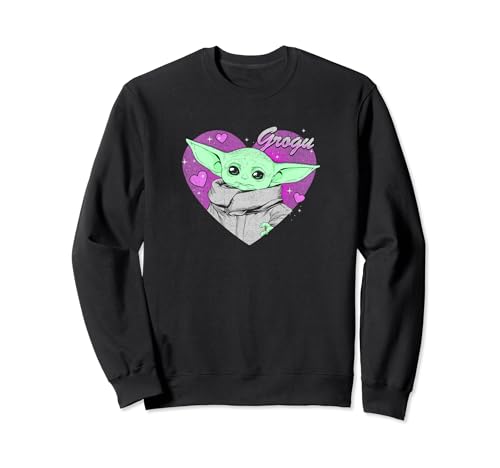 Sweatshirt Grogu Star Wars Mandalorian rose, vêtement Saint-Valentin