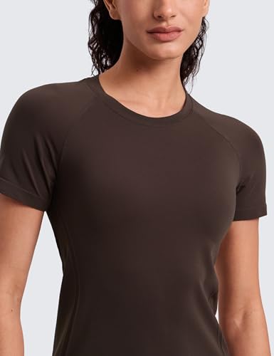 Image of CRZ YOGA Seamless T-Shirt Hip Length | Training, Chafe-Free, Slim Fit, Raglan Sleeves, Mesh Vents, Workout, Short Sleeve Tops for Women