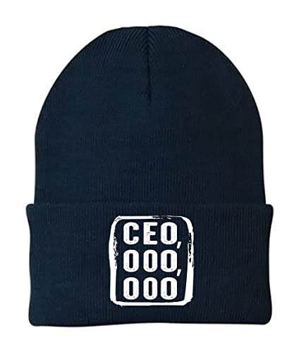 THE CEO,000,000 Unisex Beanie Hat - Premium Warmth & Style for Cold Weather - Soft & Comfortable Knit Cap with a Snug Fit Ideal for Daily Wear - Stay Cozy & Trendy with Must-Have Winter Hat (Black)